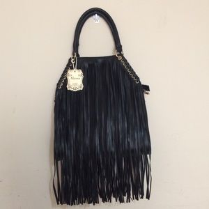 NWT Alyssa Fringe Bag Golden Details Long Strap